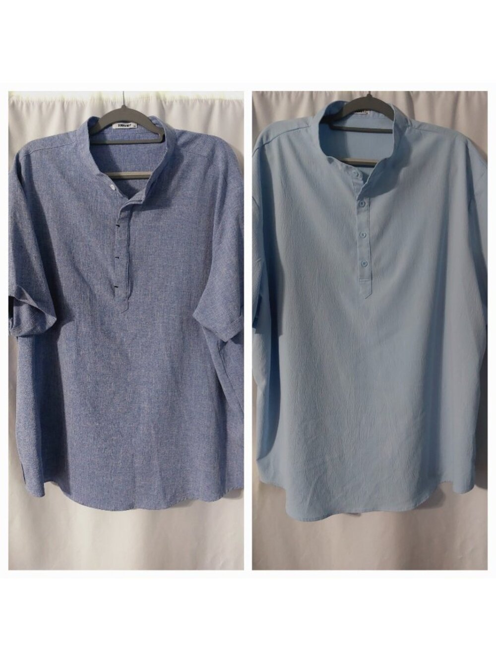 Coofandy Mens Shirt Size 3XL Short Sleeve Set Of 2 Blue